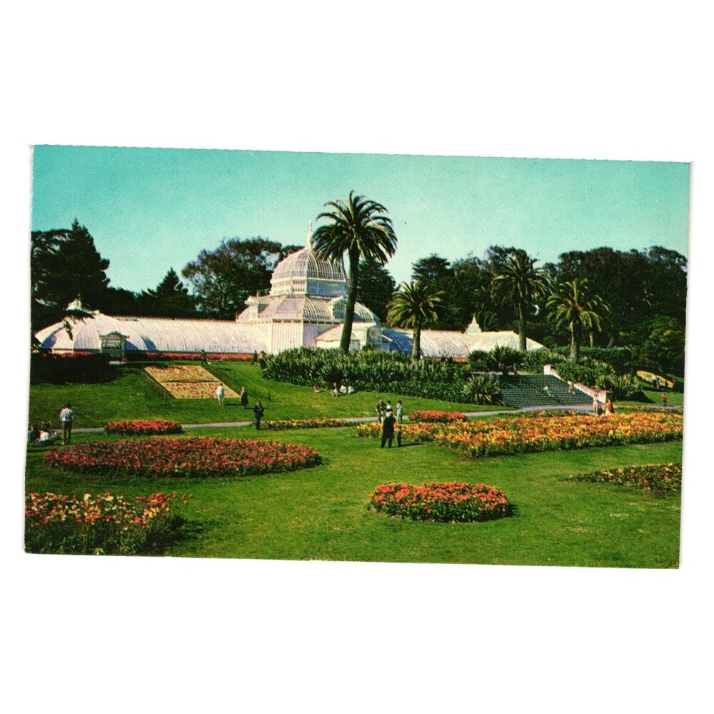 Vintage Postcard Conservatory Golden Gate Park San Francisco Scenic Landscape